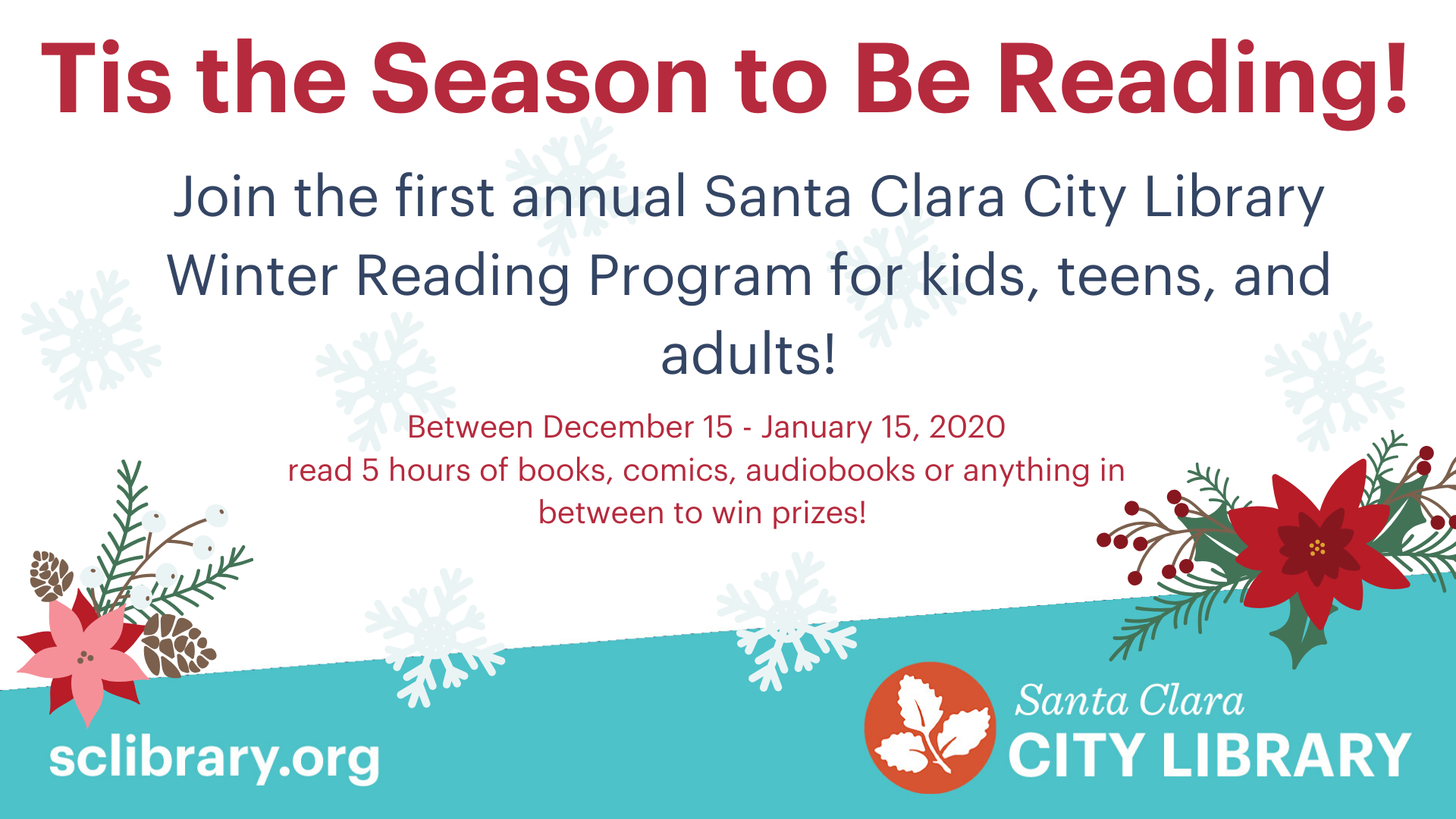 The Winter Reading Program in Winter 2020 sponsored by the santa Clara city library foundation and friends