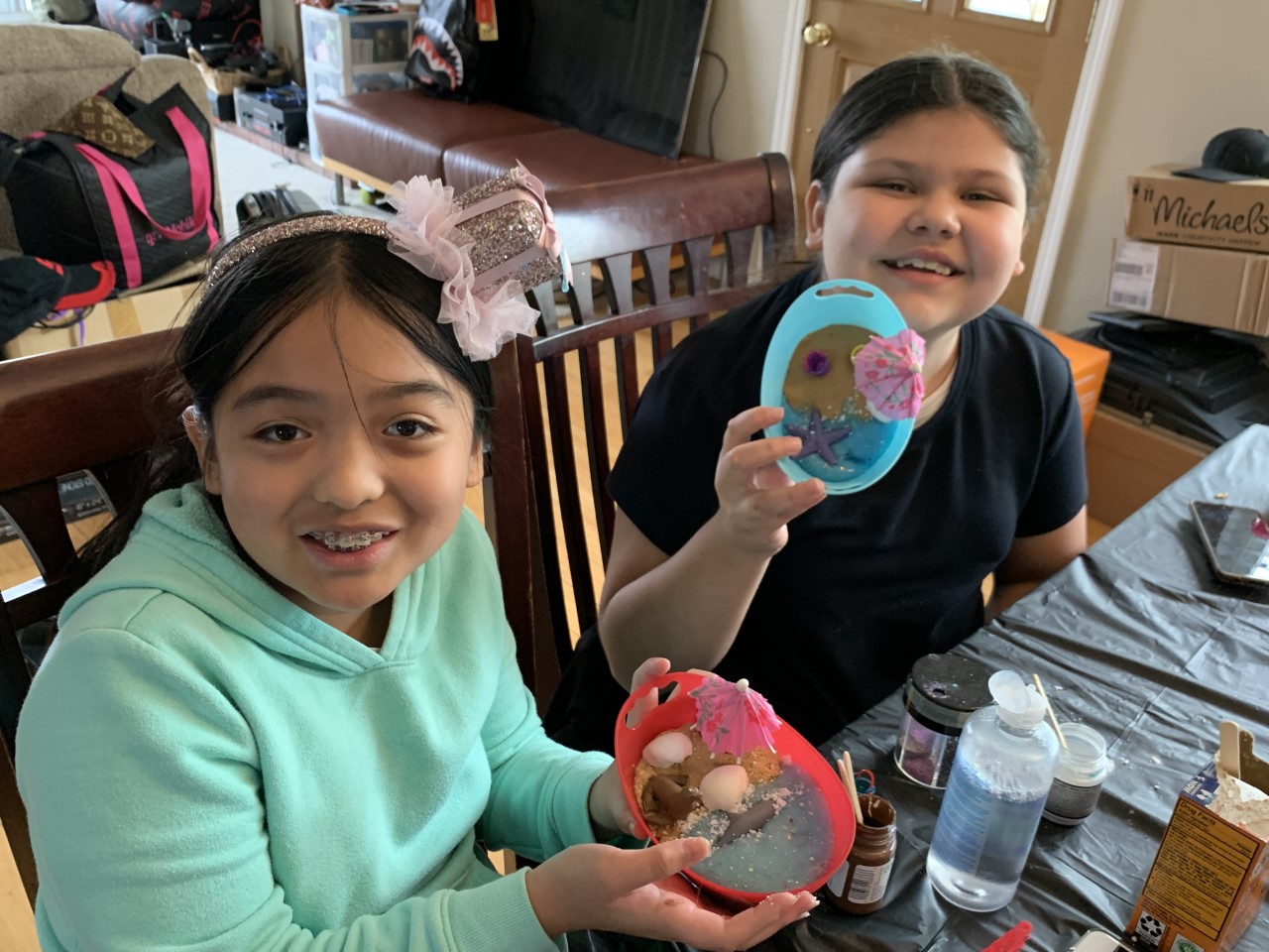 two girls enjoying the STEAM lab, an online program run by the Santa Clara City Library and funded by The Santa Clara City Library foundation and friends