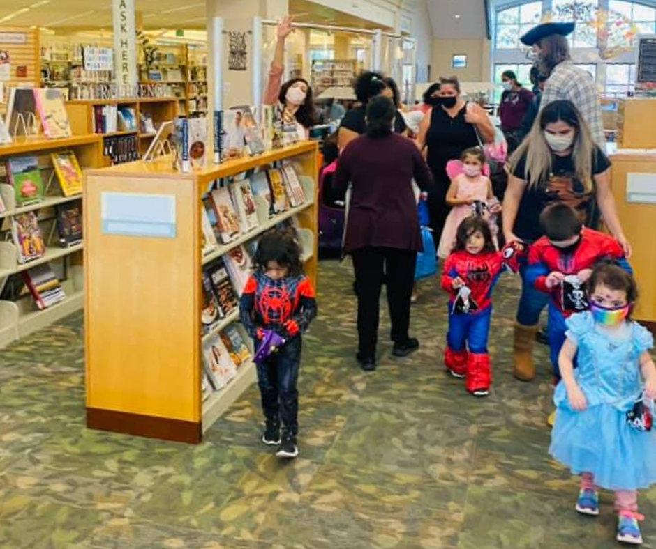 a photo from the halloween parade at The Santa Clara City Library