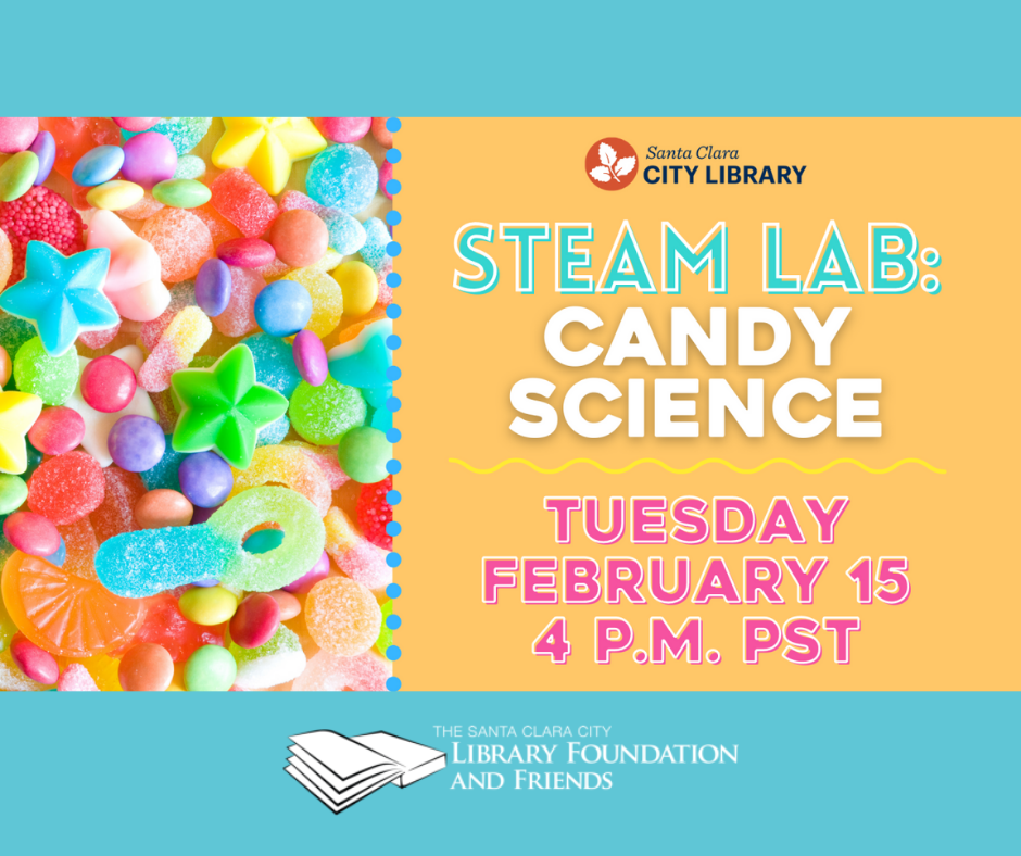 A graphic to promote the STEAM Lab at the Santa Clara City Library, sponsored by The Santa Clara City Library Foundation and Friends