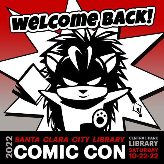 Santa Clara city Library Comic Con 2022 Logo