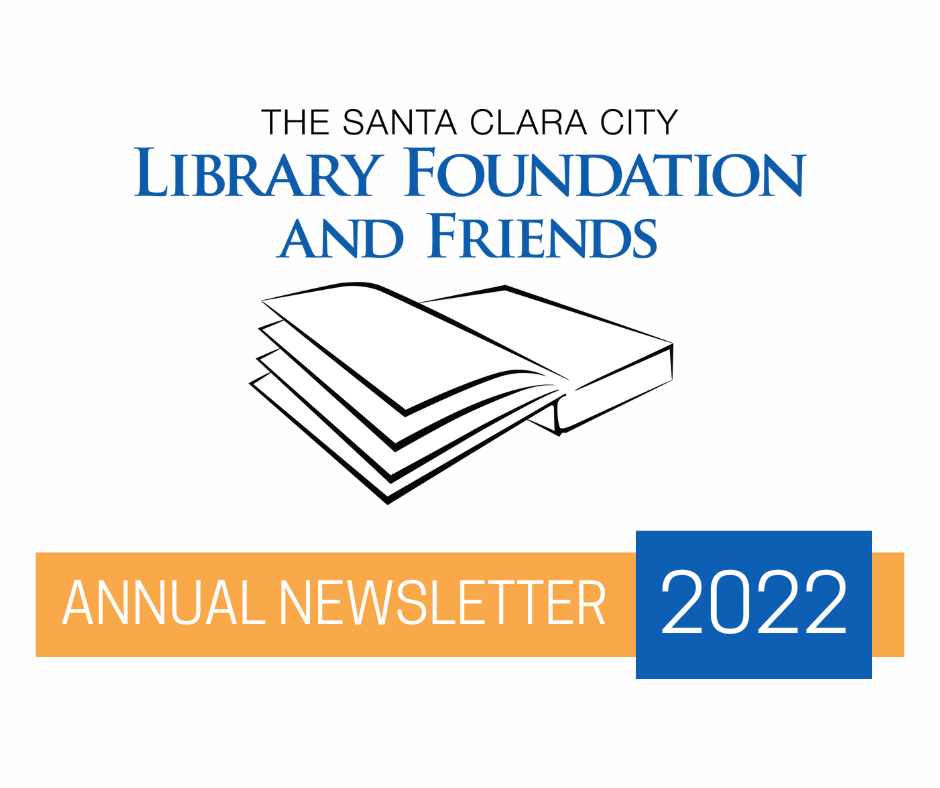graphic to advertise the Santa Clara city library foundation and friends annual newsletter