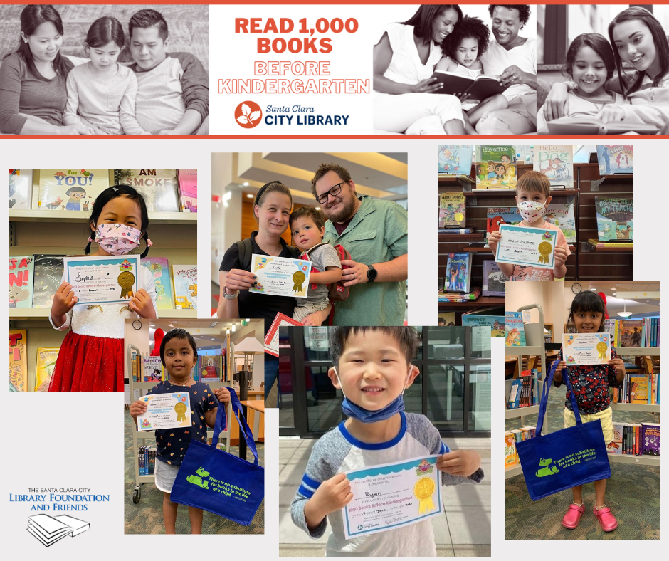 A mix of photos of children who have finished the 1,000 Books Before Kindergarten Program at the Santa Clara City Library, a program supported by the Santa Clara City Library Foundation and Friends