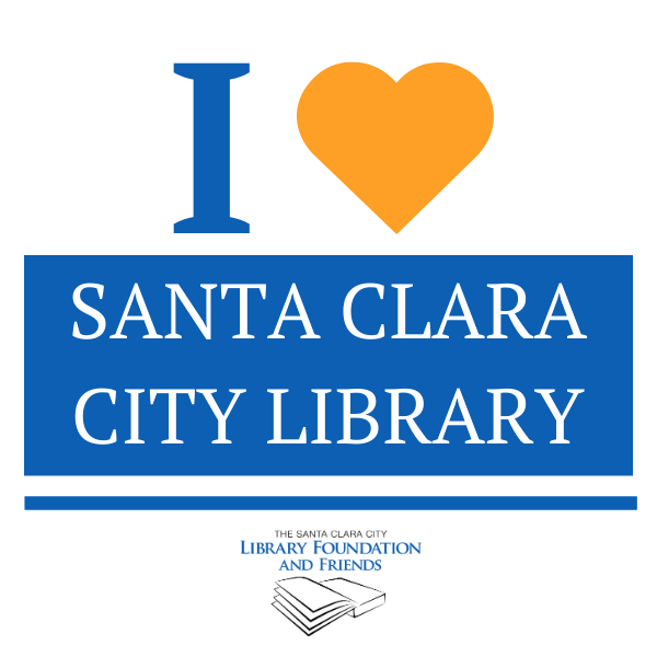 I heart the Santa Clara City Libraries, a graphic of a sticker the Santa Clara City Library Foundation and Friends will be sending out with their donation thank you letters
