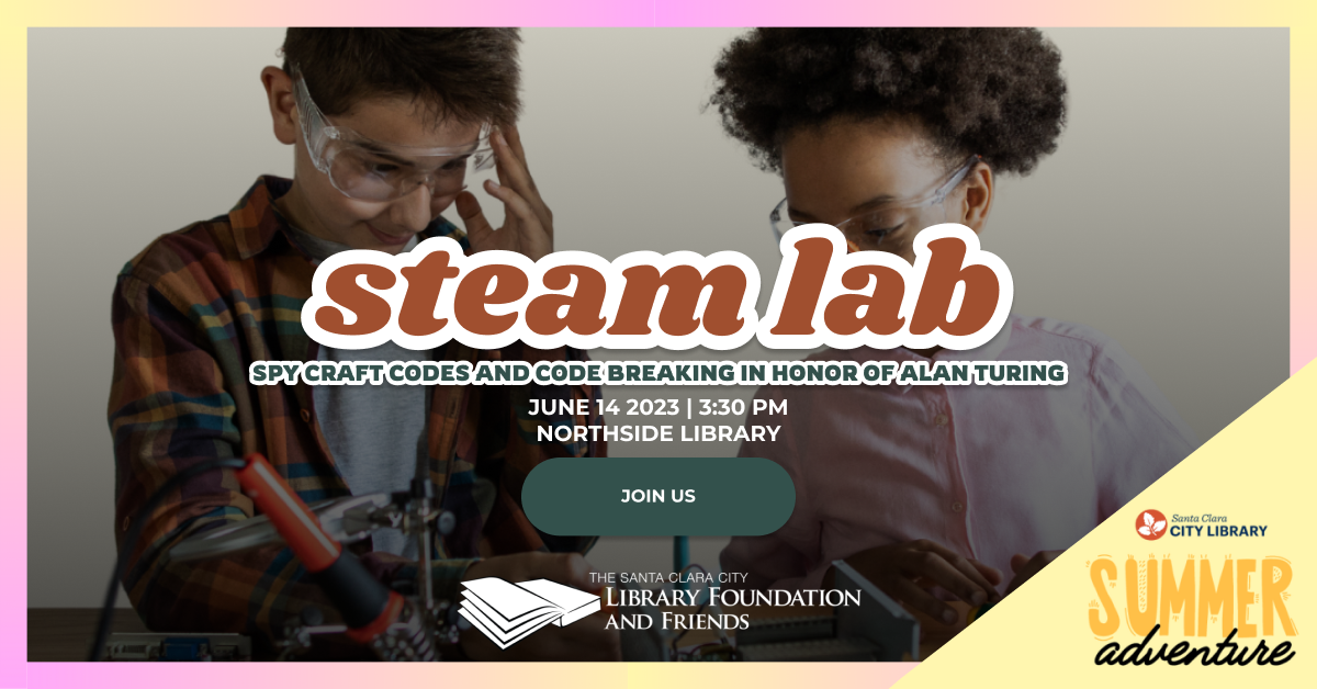 The STEAM lab will be at Northside Library on June 14 at 3:30pm. This is part of the Summer Adventure, the summer reading program at the Santa Clara city Library. This is sponsored by the Santa Clara City Library Foundation and Friends.