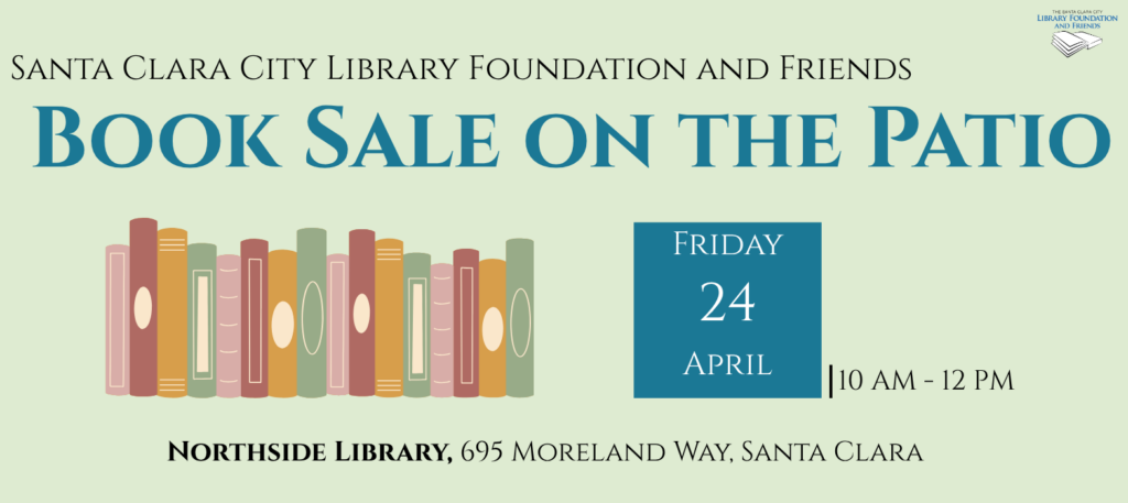 Graphic advertising the book sale at Northside Library on Friday April 24 from 10am until noon.